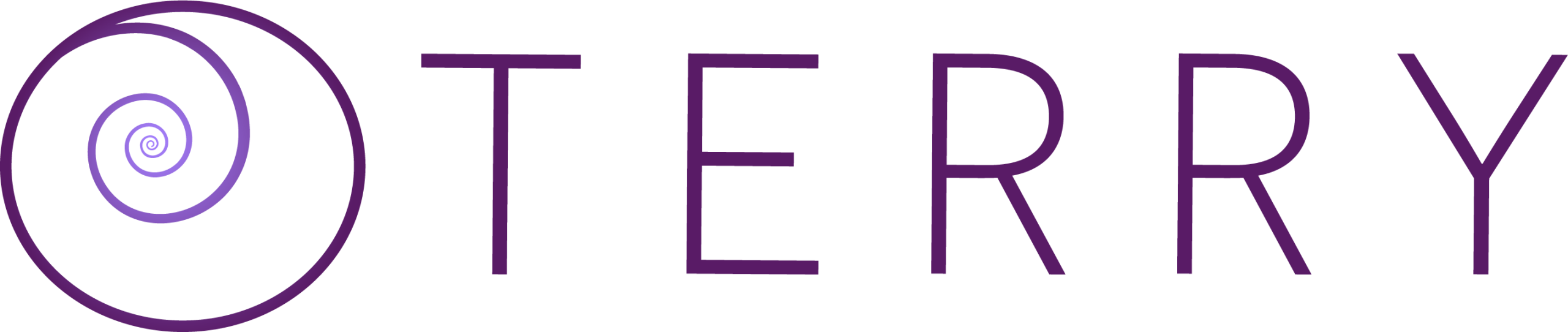 Logo Terry violet dégradé sur fond transparent